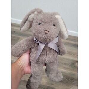 Aimi Duck Plush Bunny Rabbit Gray Stuffed Animal Toy Bow Lovey 12 Stitch Nose #6